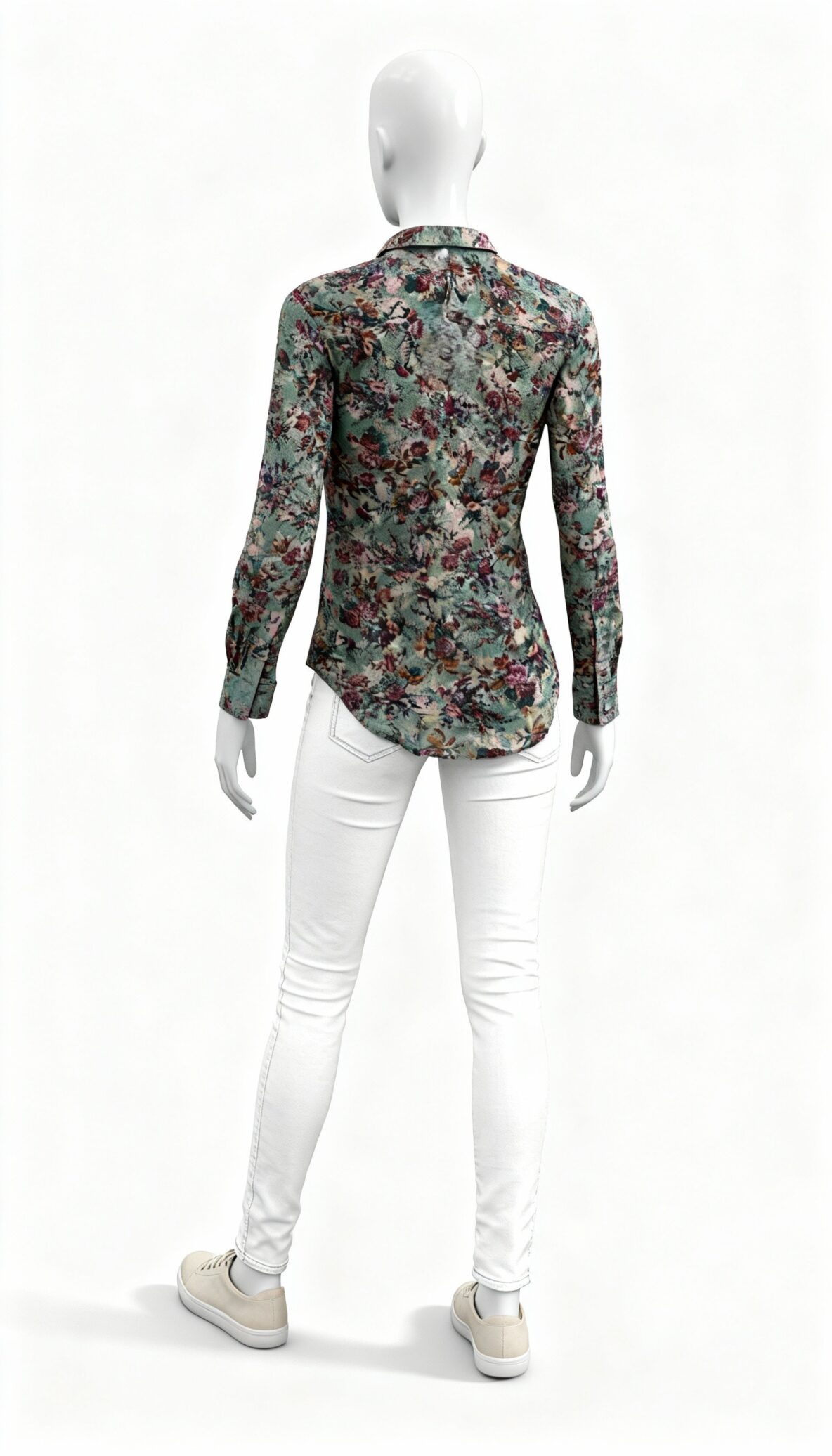 Green Floral Button-Down Shirt