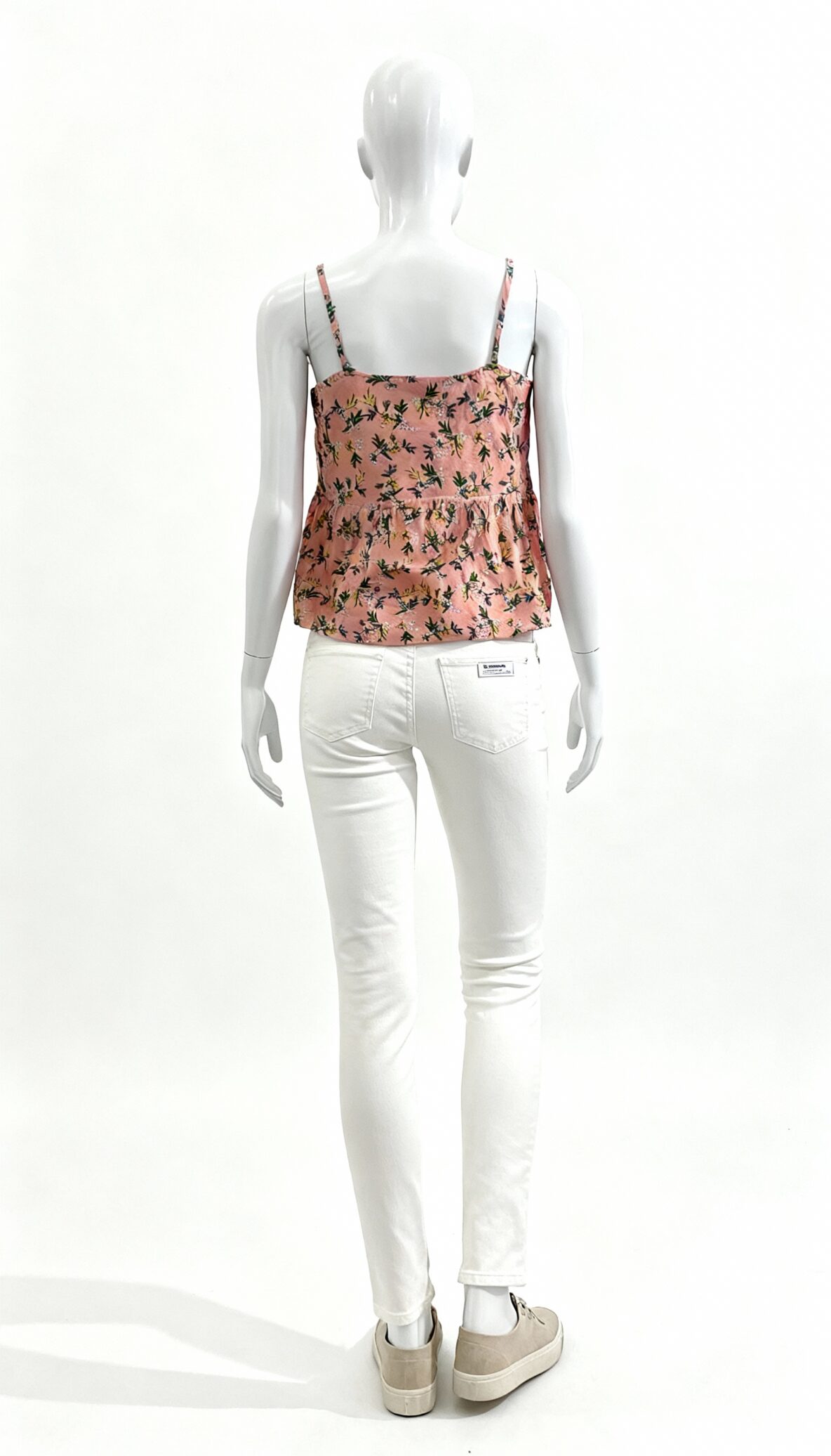 Peach Floral Spaghetti Strap Dress