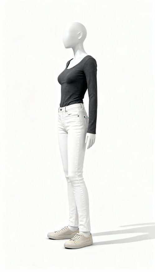 Charcoal Grey Scoop-Neck Full-Sleeve Top - Image 2