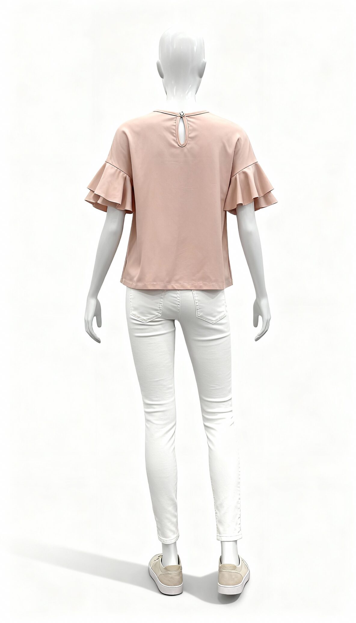 Peach Ruffle-Sleeve Top