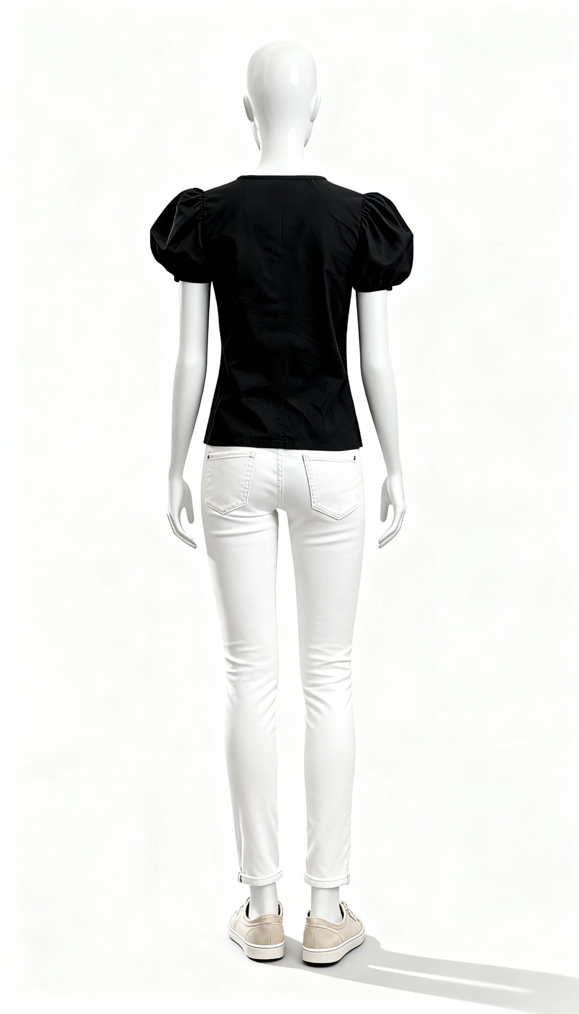 Black Puff Sleeve Top