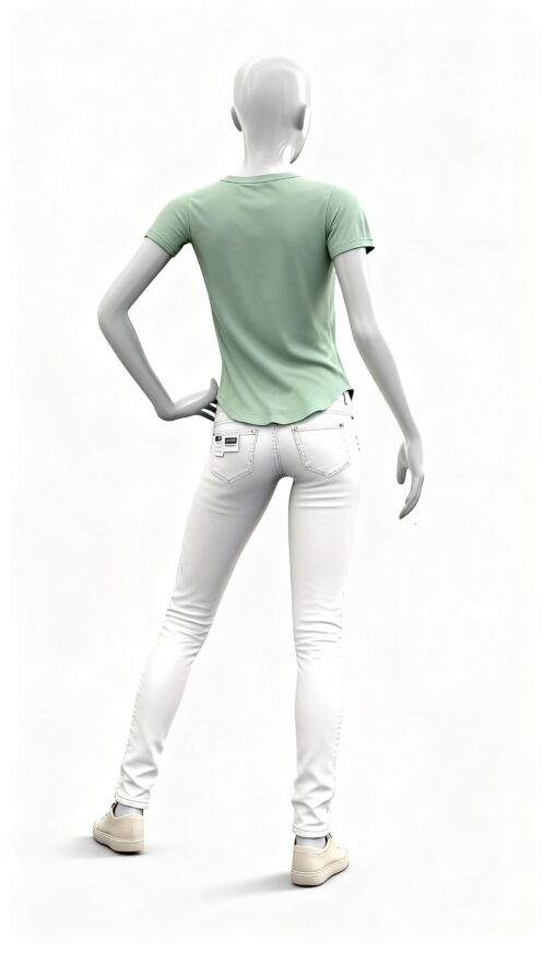 Mint Green Basic Curved Hem T-Shirt