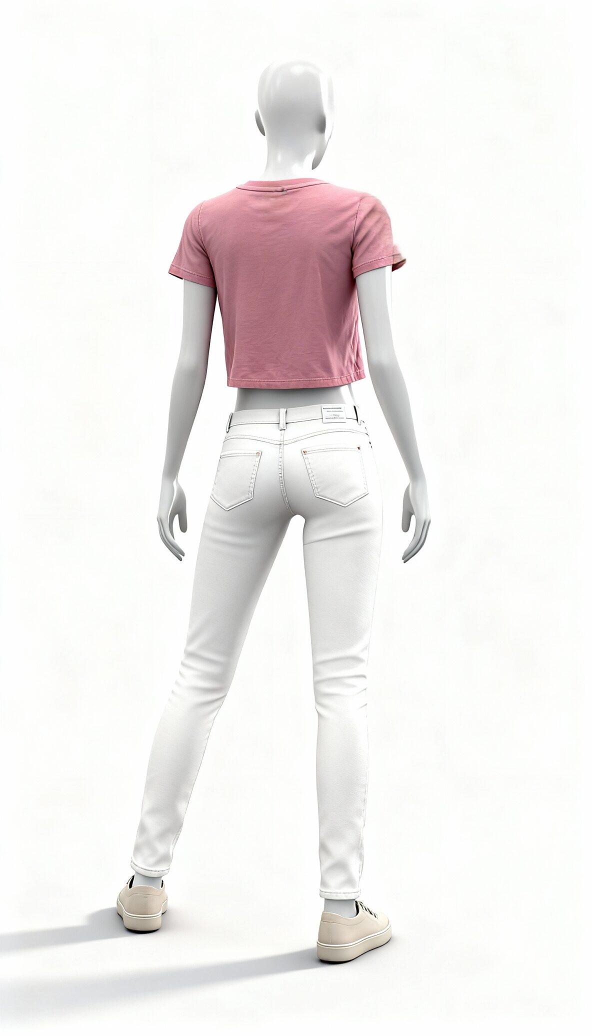 Dusty Pink Casual Crew-Neck Tee