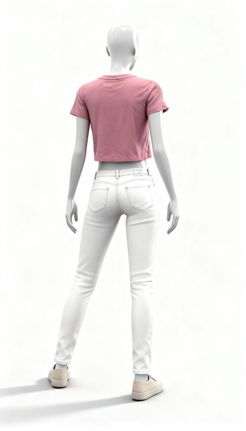 Dusty Pink Casual Crew-Neck Tee