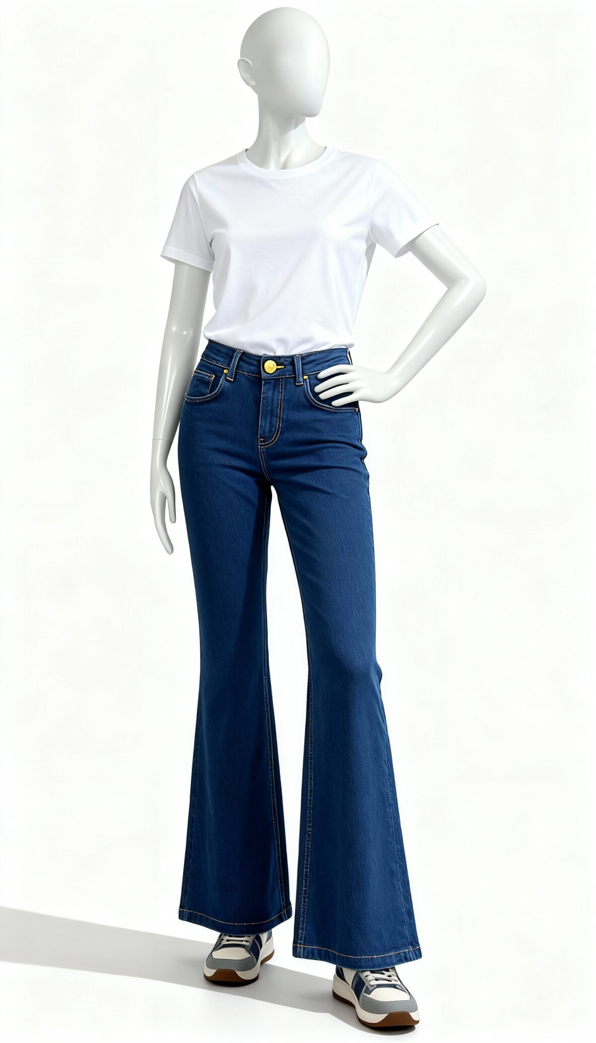 Blue Solid Bootcut Fit Jeans_costumepeti