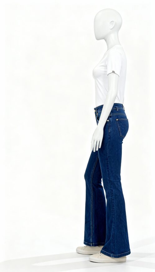 Blue Solid Bootcut Fit Jeans - Image 3