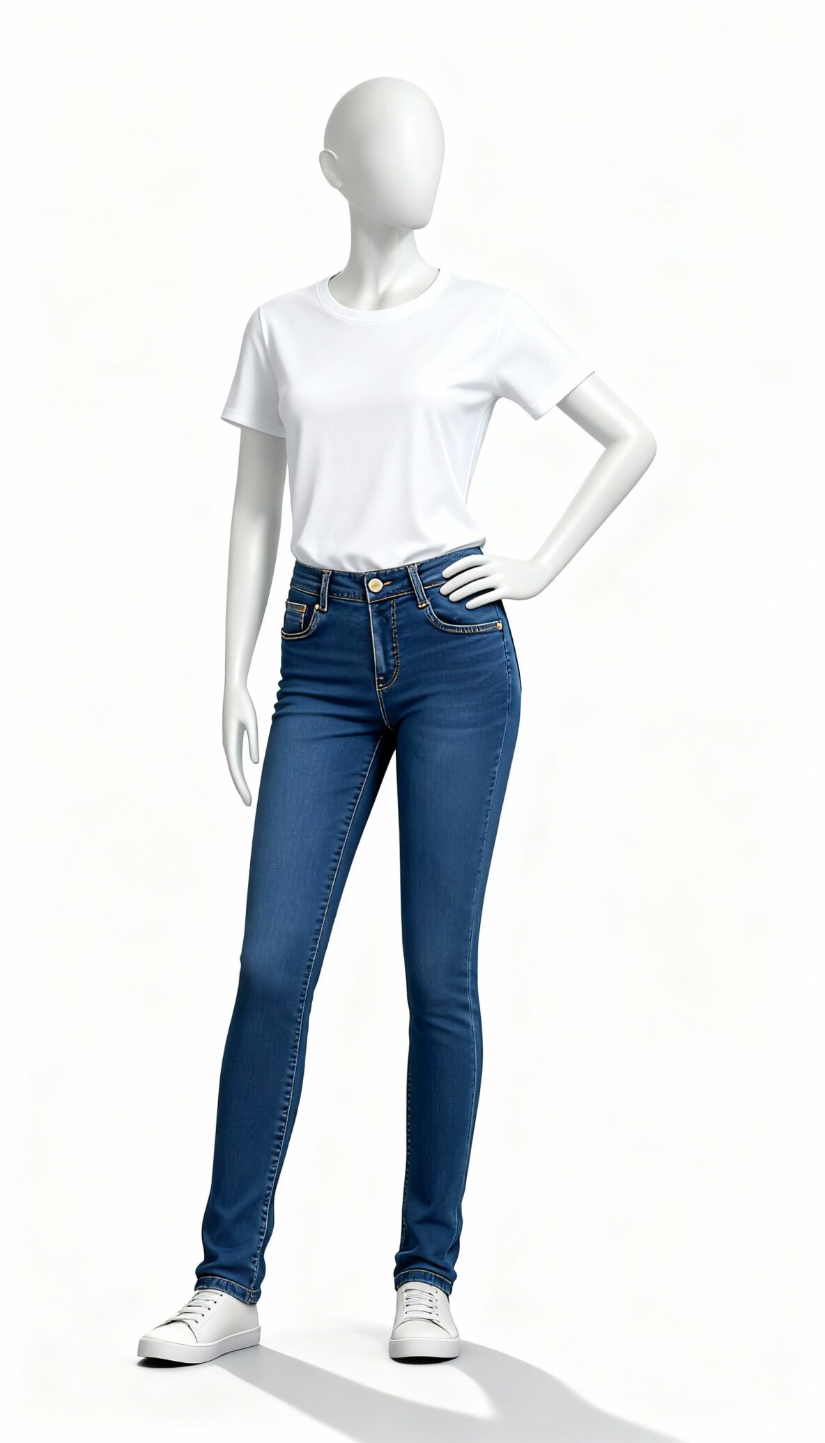 Blue Washed Skinny Fit Jeans - Costumepeti