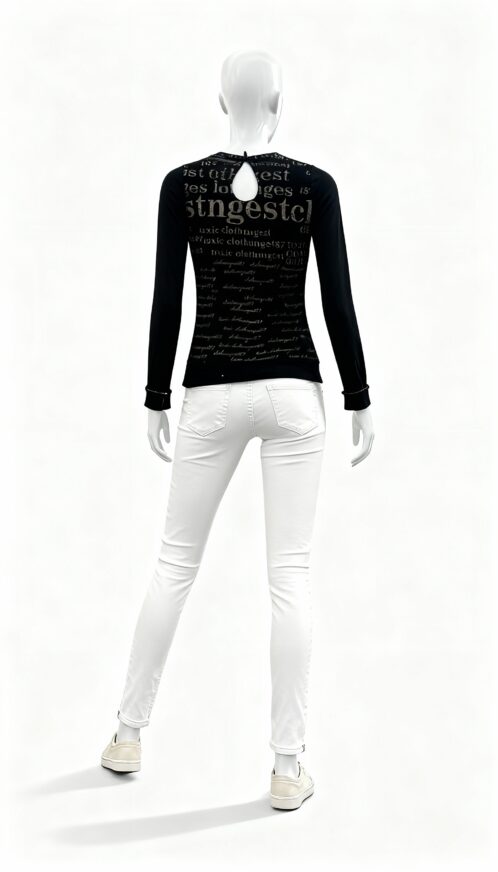 Black printed full sleeve top