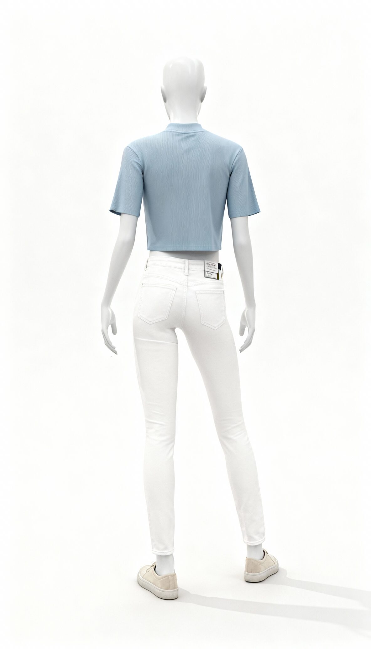 Light Blue slogan print crop top