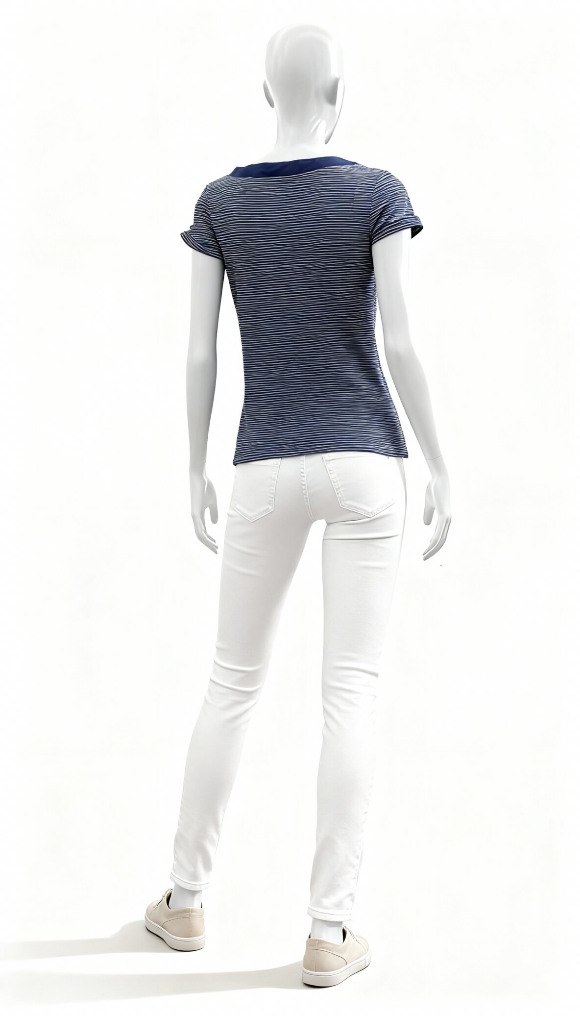 Navy Blue striped casual top