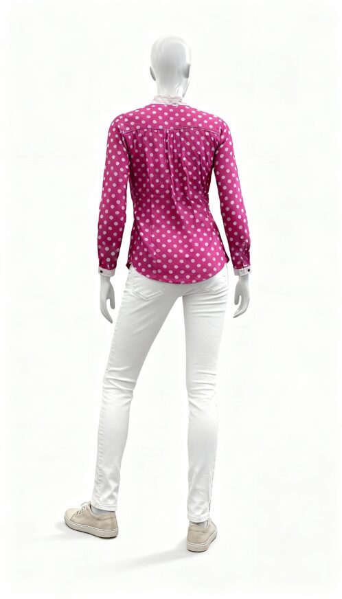 Pink polka dot long shirt - Image 3