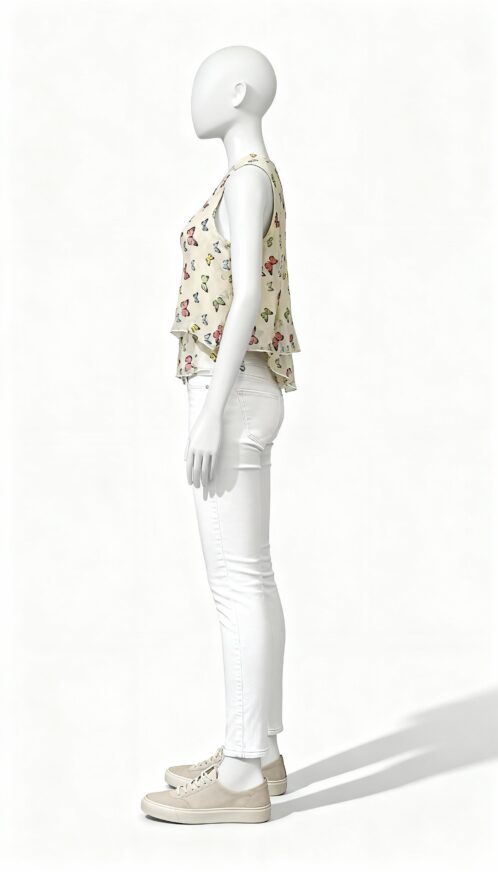 Printed Ethnic Sleeveless Jacket Top - Image 2