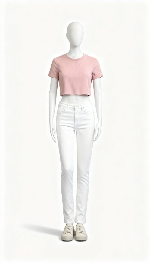 Solid Casual Ribbed Crop Top