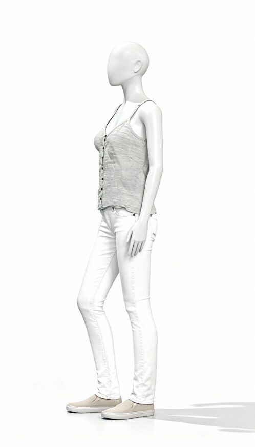 Cream sleeveless button front crop top_costumepeti