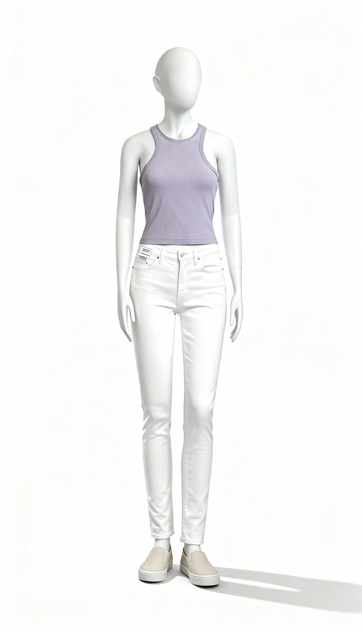 Lavender Solid Sleeveless Crop Tank Top_costumepeti