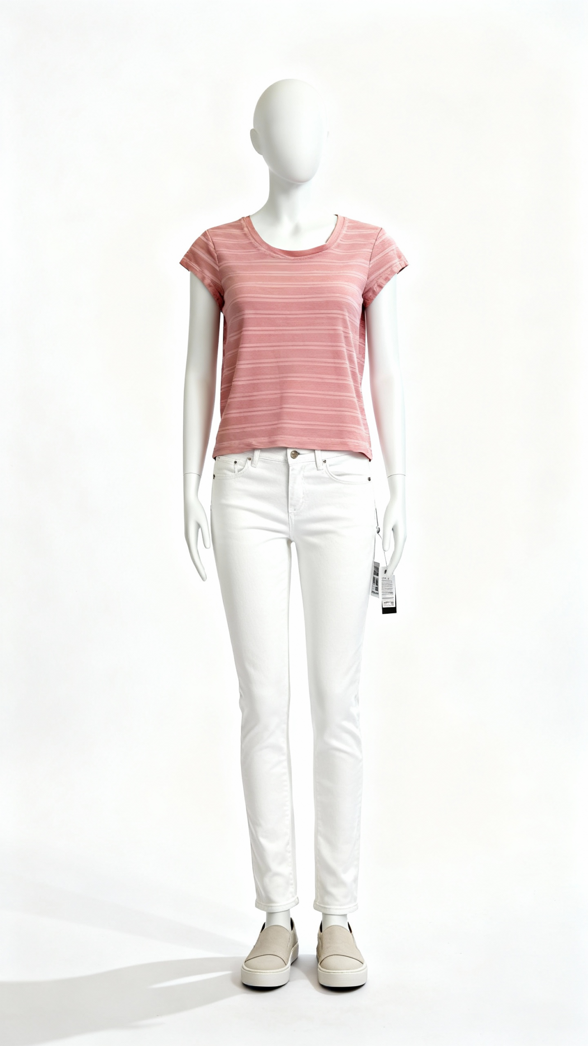 Pink Striped Straight Fit Top - Costumepeti