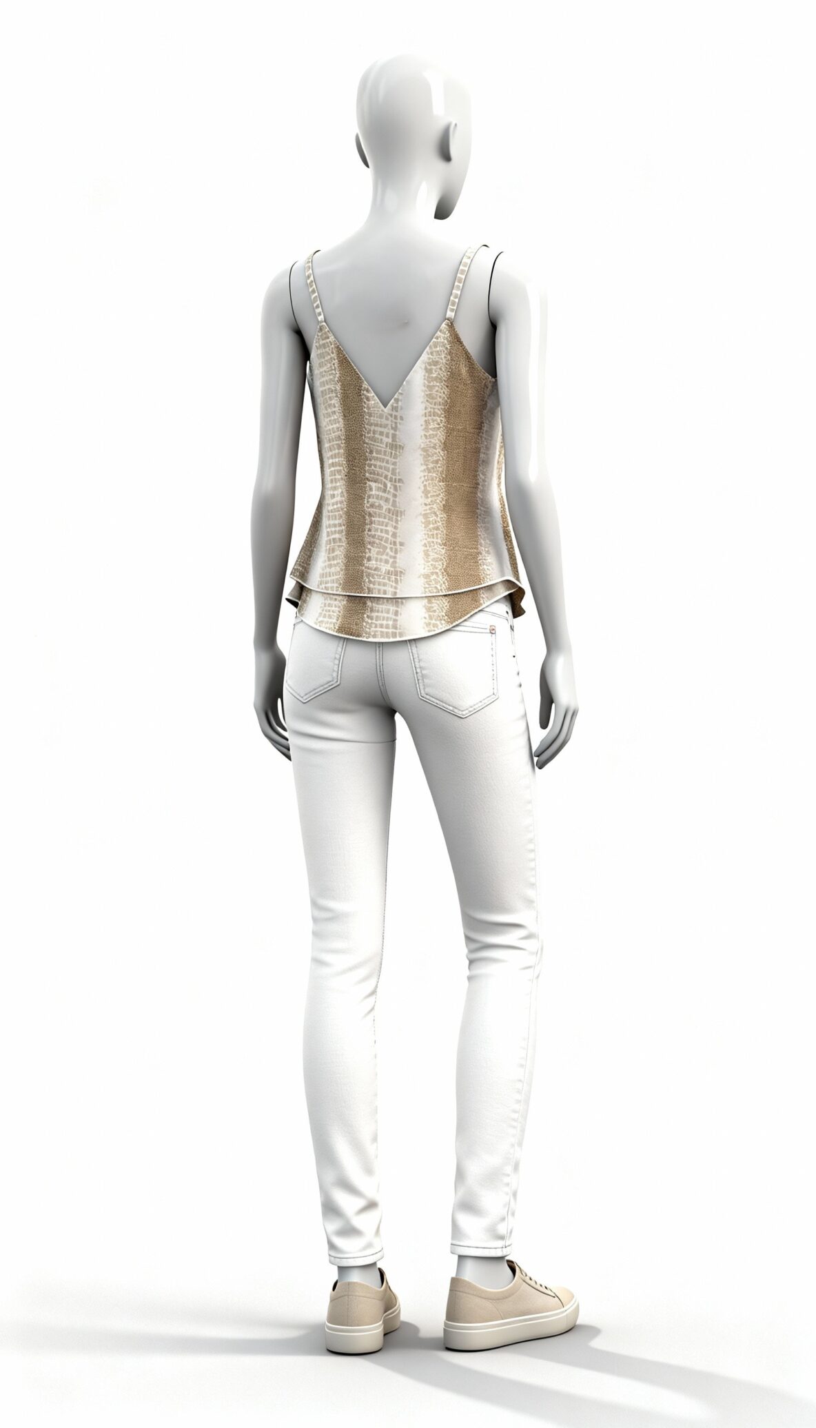 Women Beige Sleeveless Top - Costumepeti