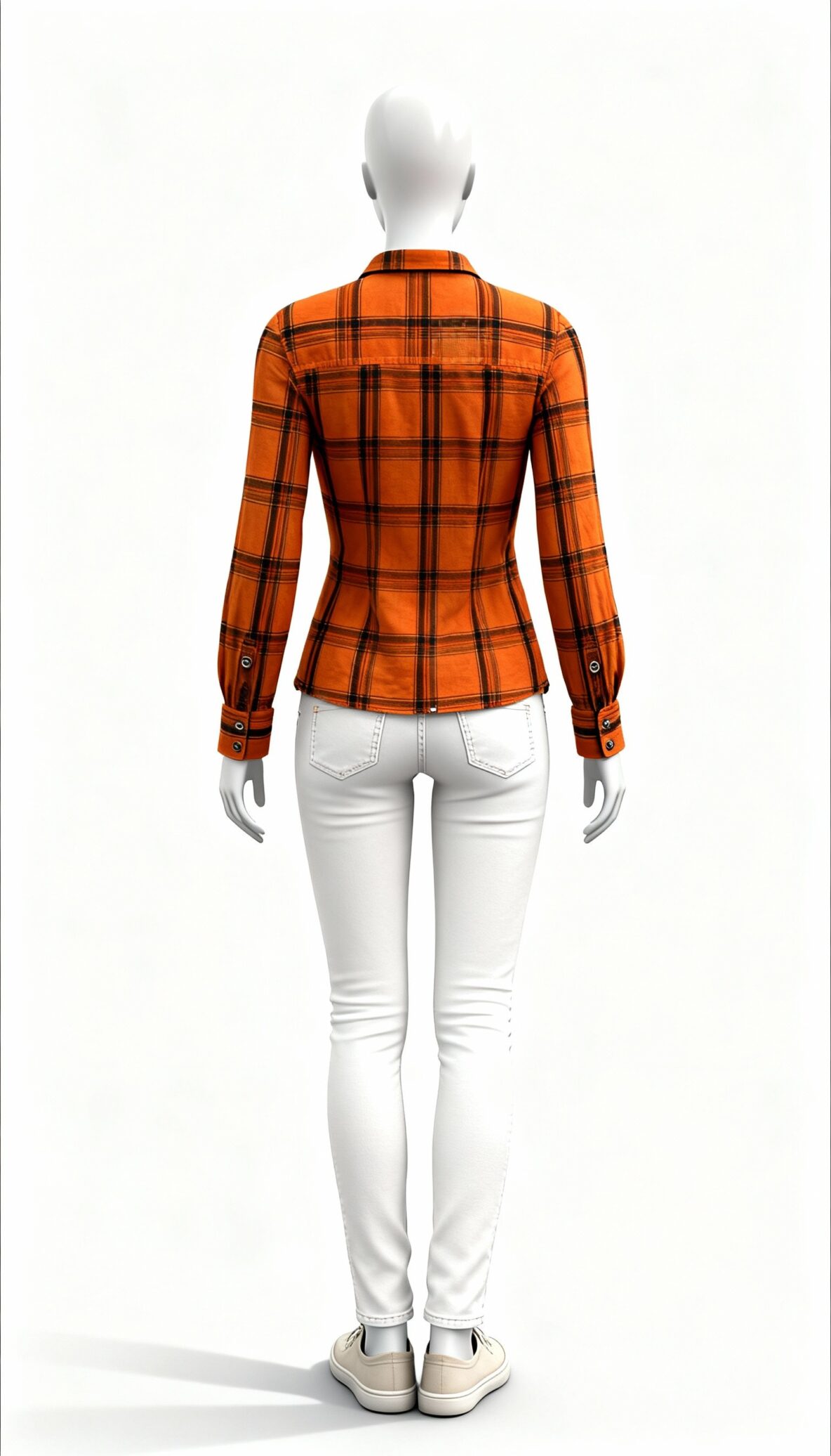 Orange Checked Front-T-Shirt - Costumepeti