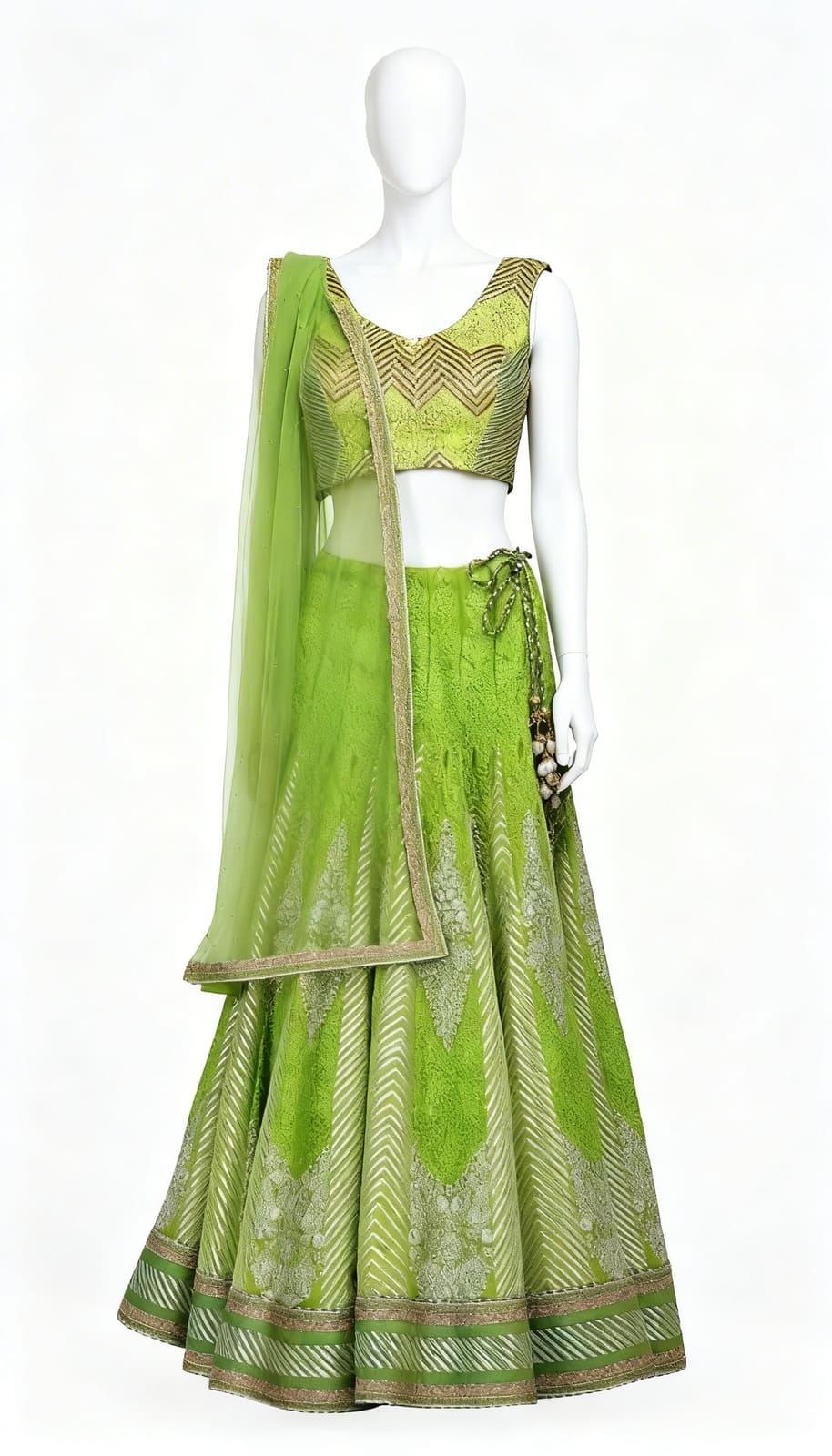 Jade Green Gota Lehenga Set - Costumepeti