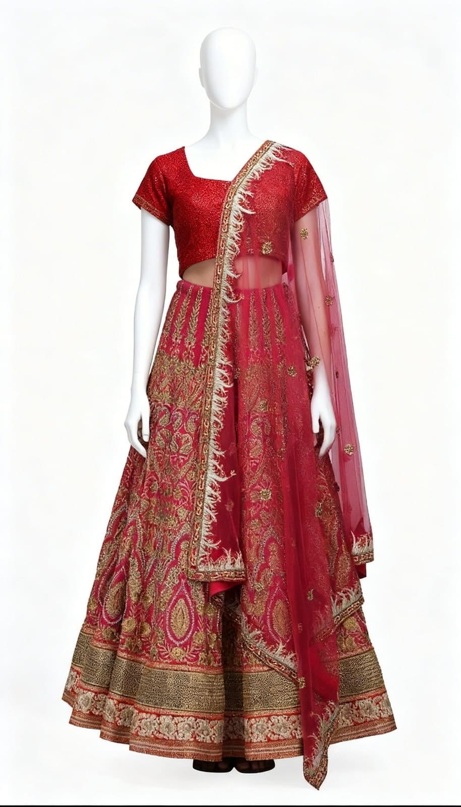 Magenta Gold Lehenga Set - Costumepeti