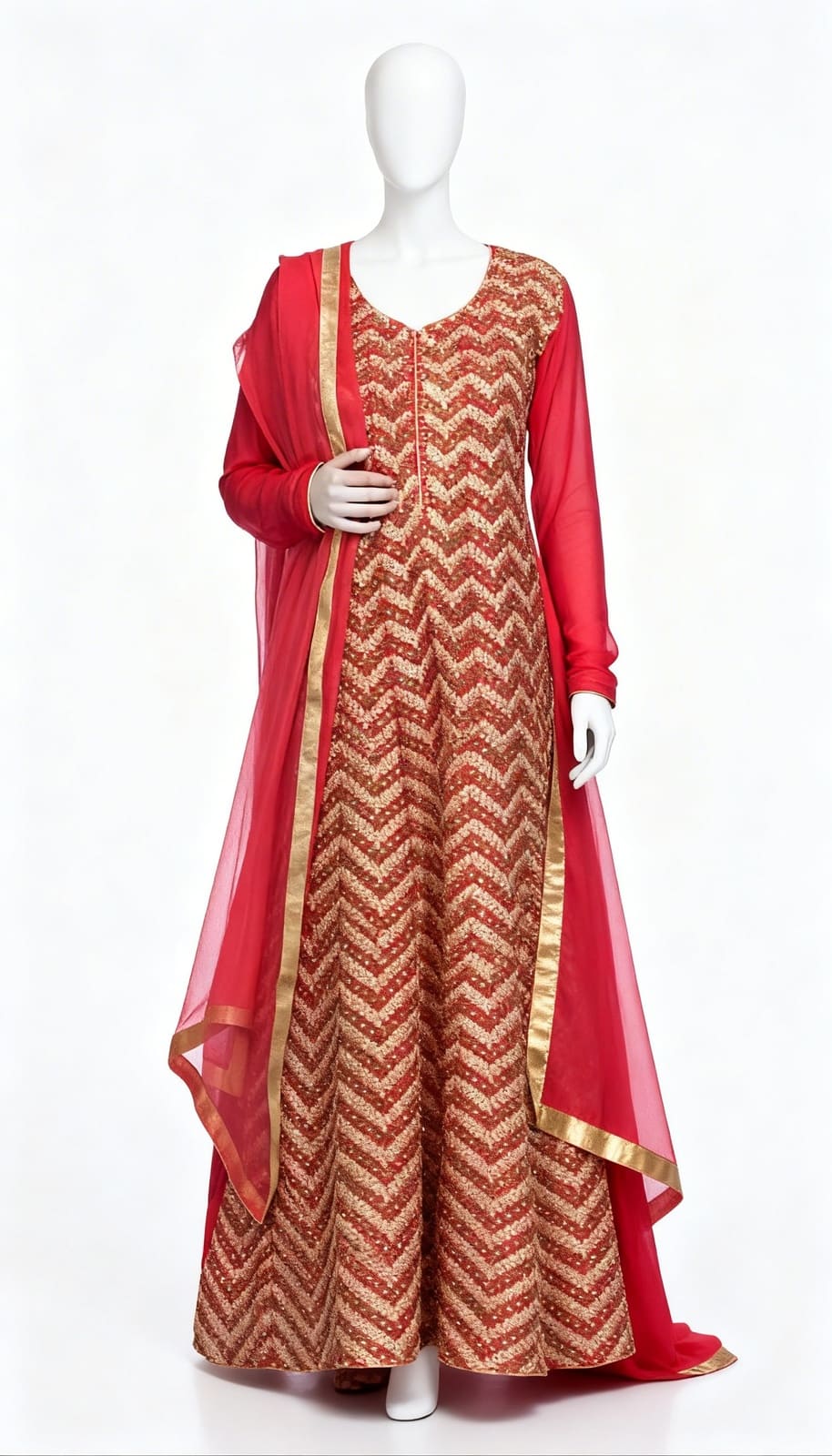 Full Embroidered Kurta Set - Costumepeti