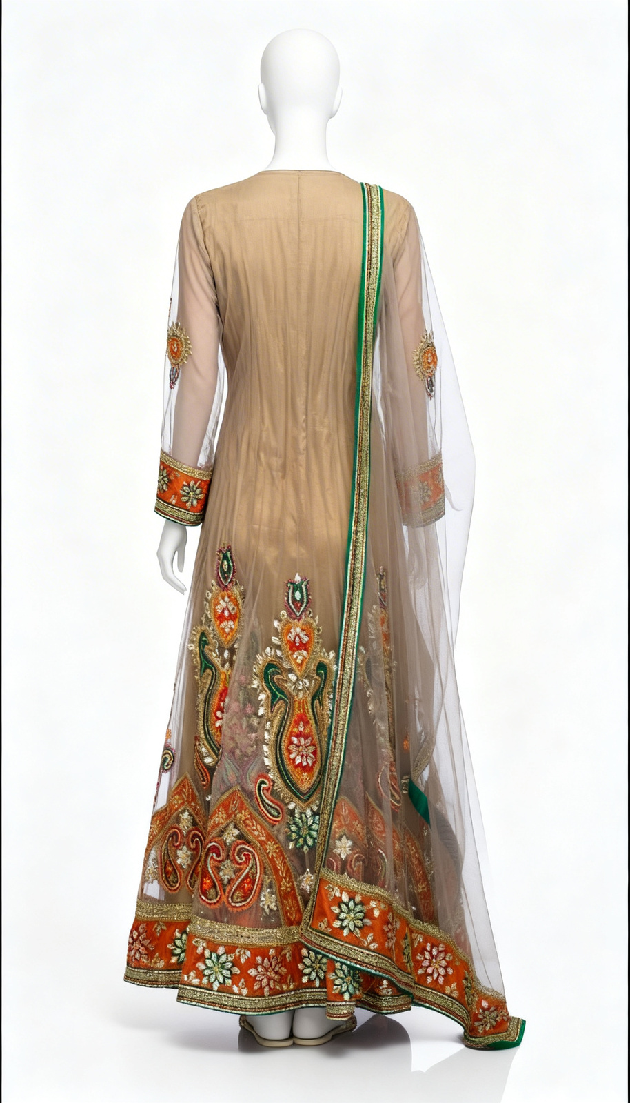 Full Embroidered Anarkali Kurta Set - Costumepeti