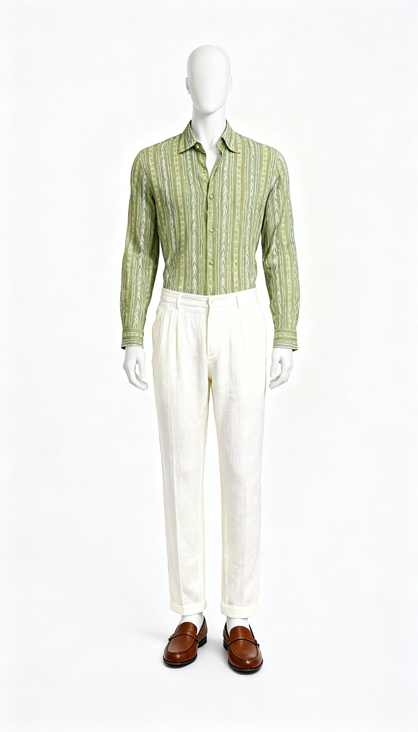 Green Striped Casual Shirt (Worn by Kartik Aaryan in Satyaprem ki Katha)