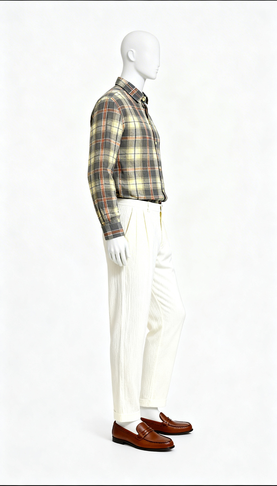 Yellow Checked Casual Shirt