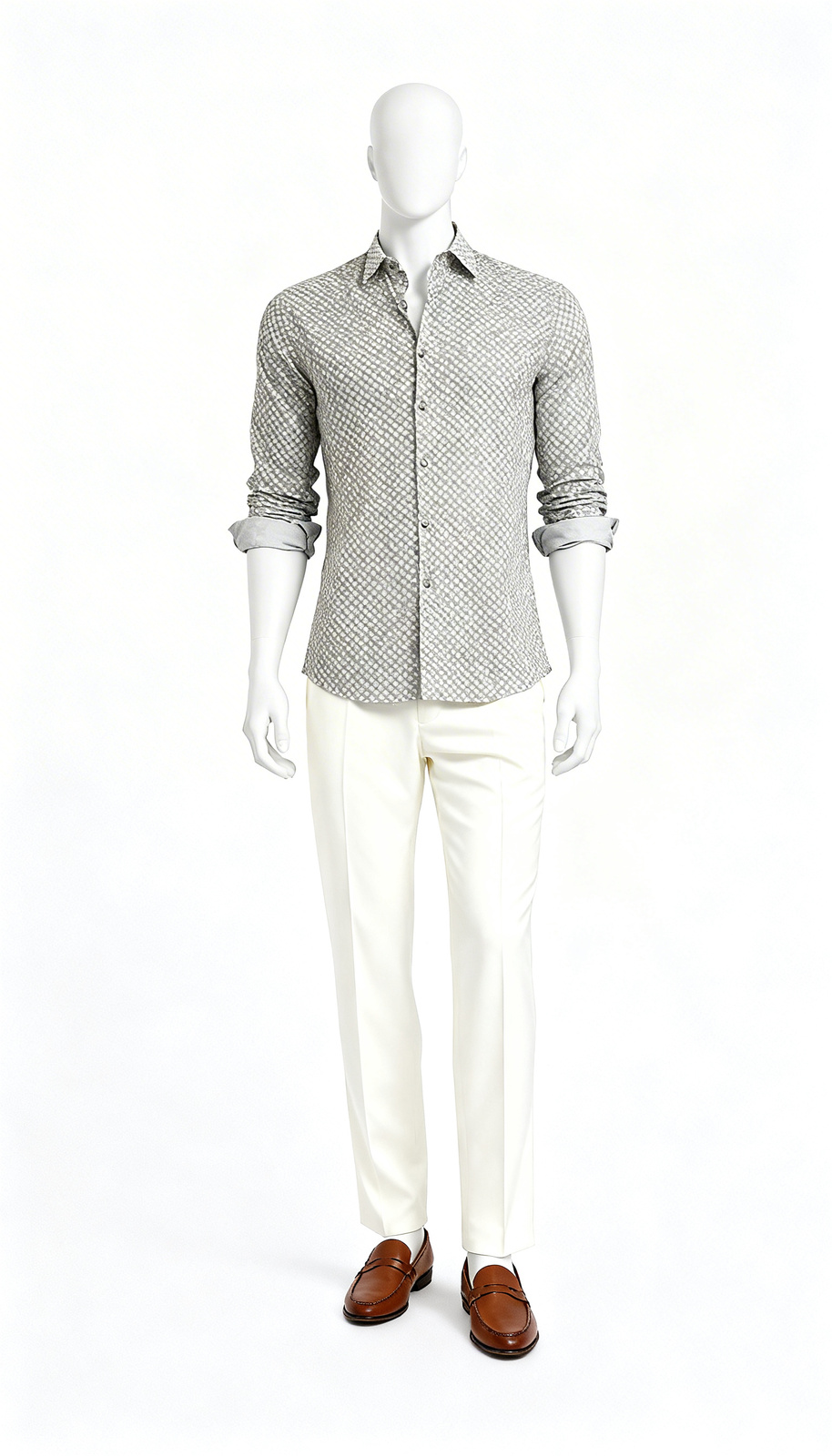 Beige Printed Casual Shirt