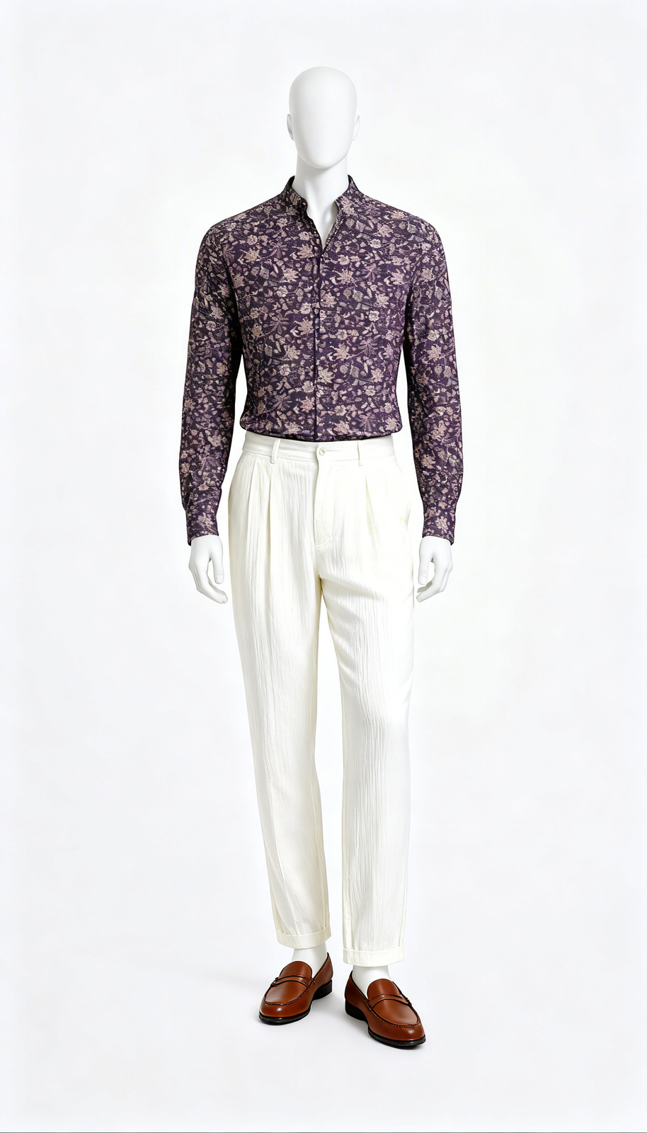 Purple Floral Casual Shirt