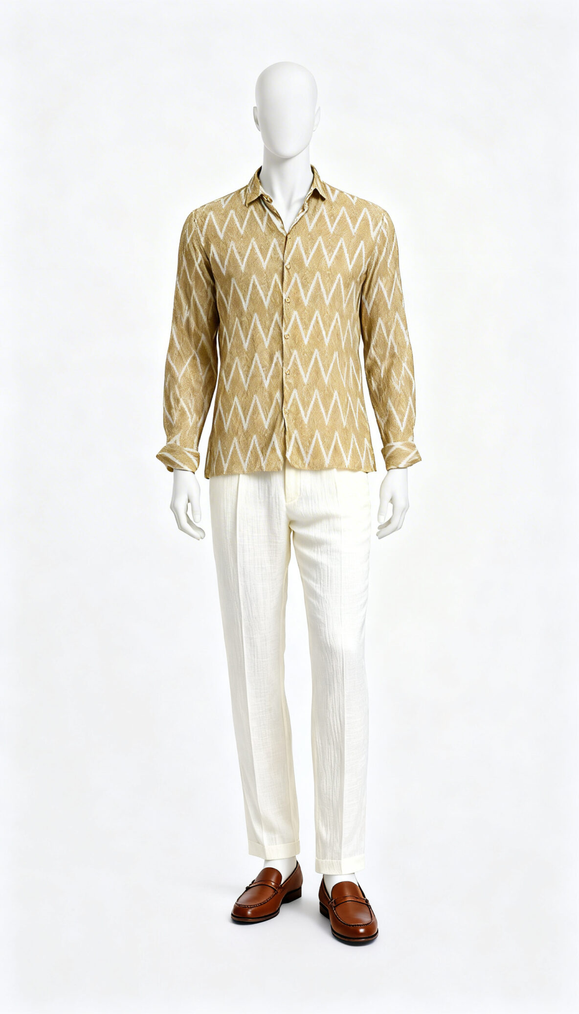 Mustard Zigzag Casual Shirt (Worn by Kartik Aaryan in Satyaprem ki Katha)