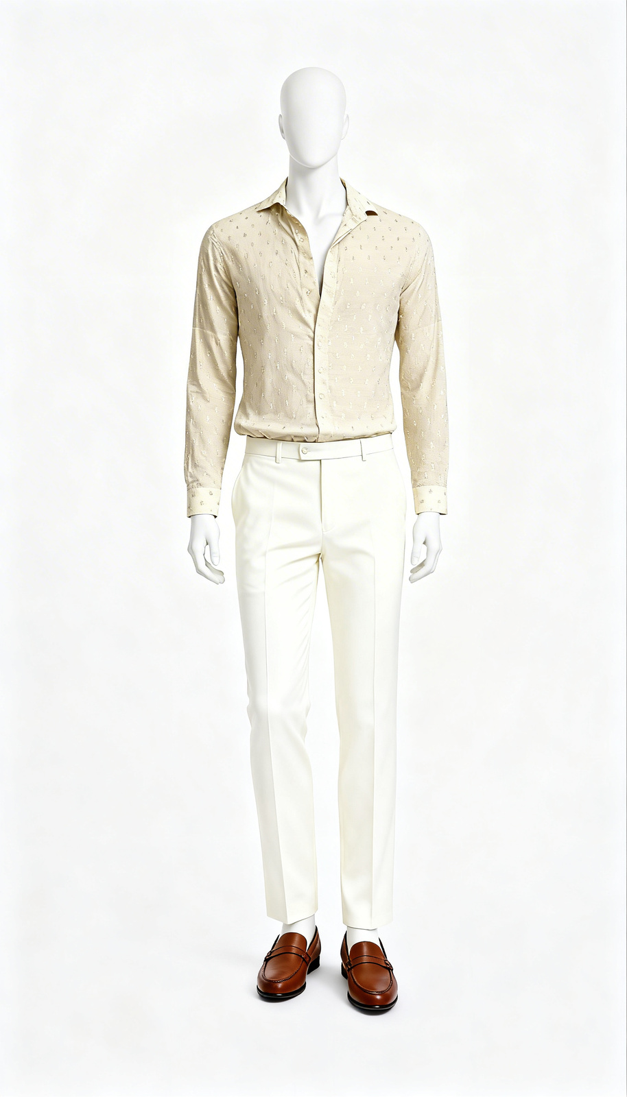 Beige Textured Shirt