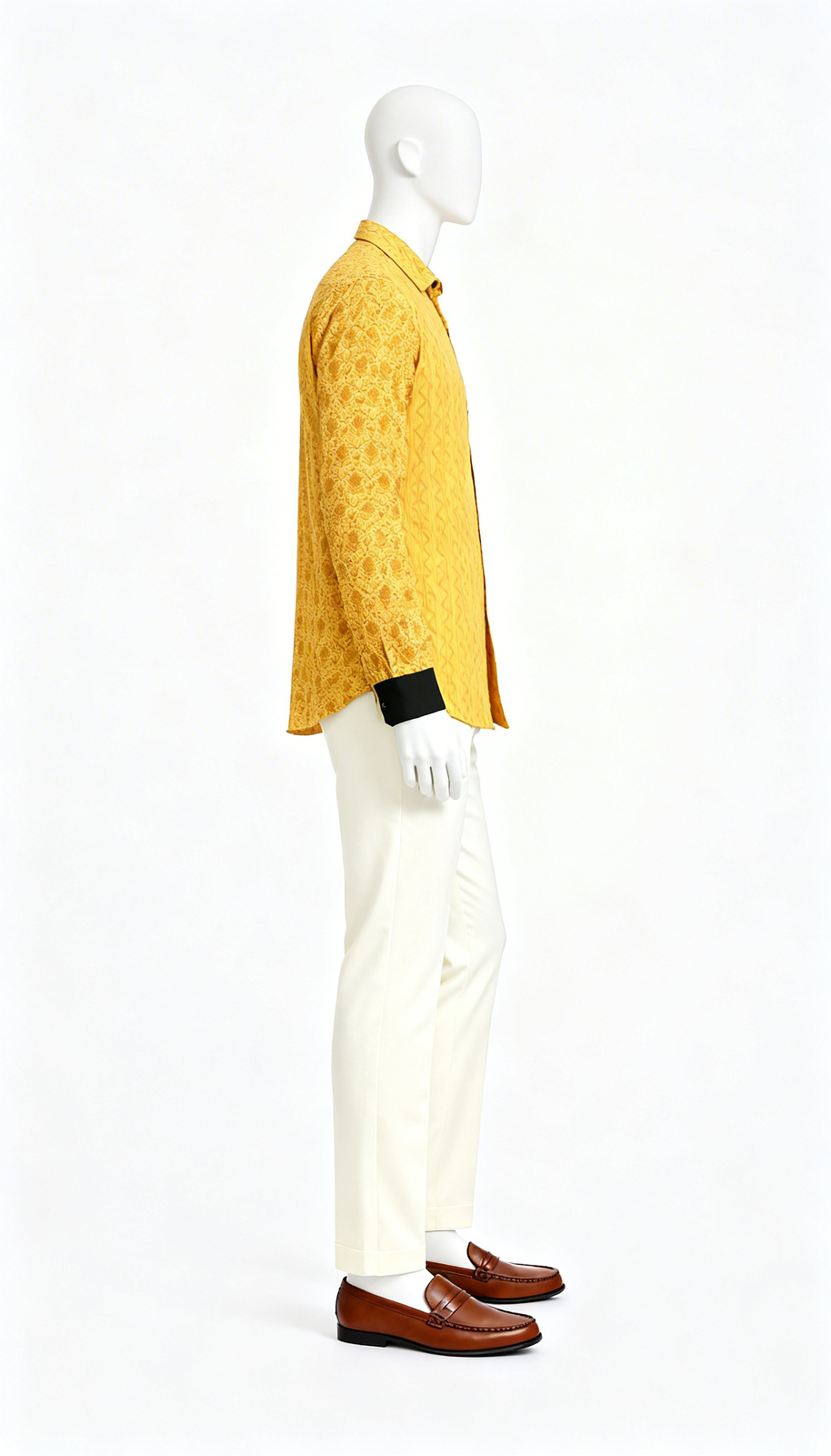 Yellow Dual Pattern Shirt - Image 3