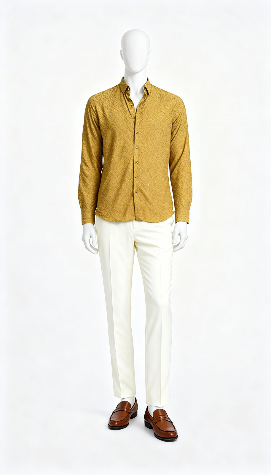 Mustard Textured Festive Shirt