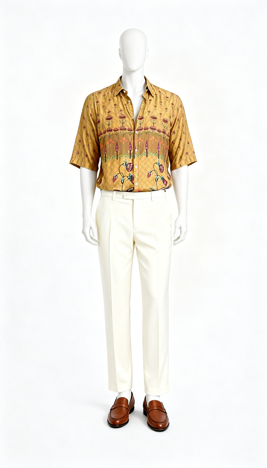 Mustard Floral Border Shirt