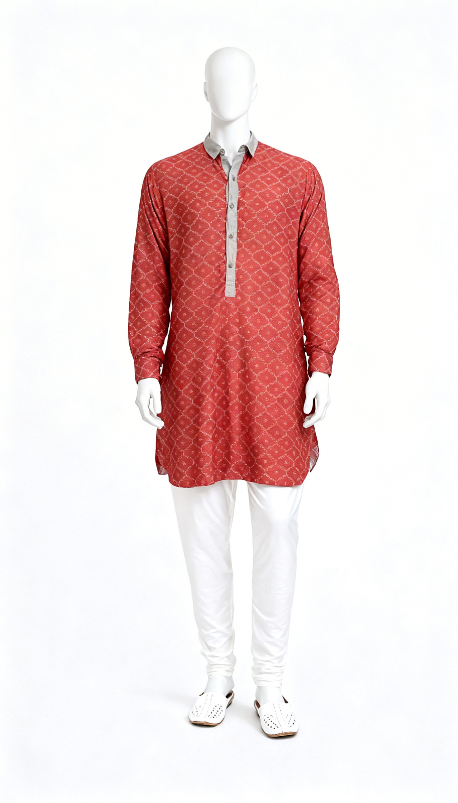 Men Red Printed Kurta (Worn by Kartik Aaryan in Satyaprem ki Katha)