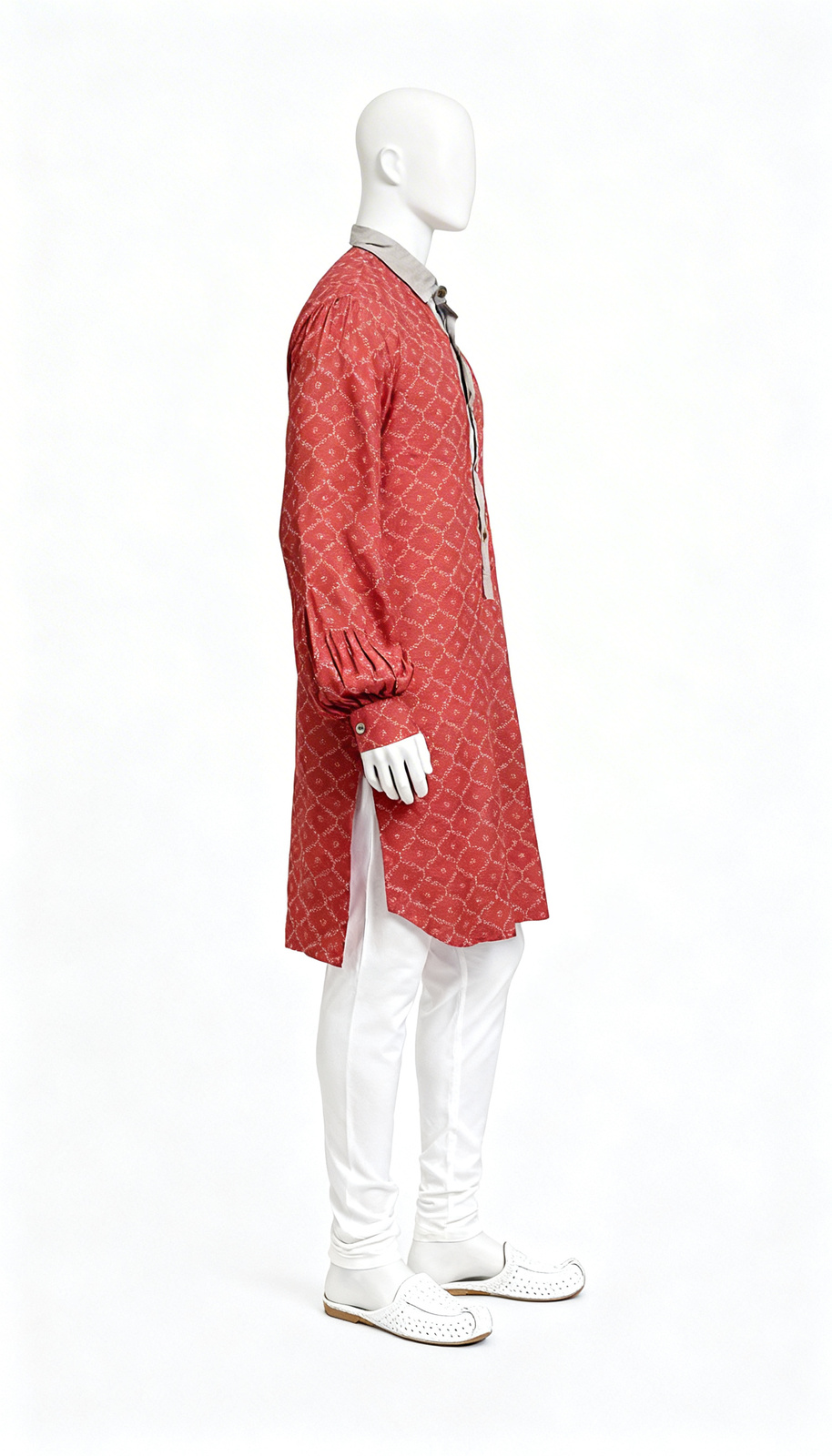Men Red Printed Kurta (Worn by Kartik Aaryan in Satyaprem ki Katha) - Image 3
