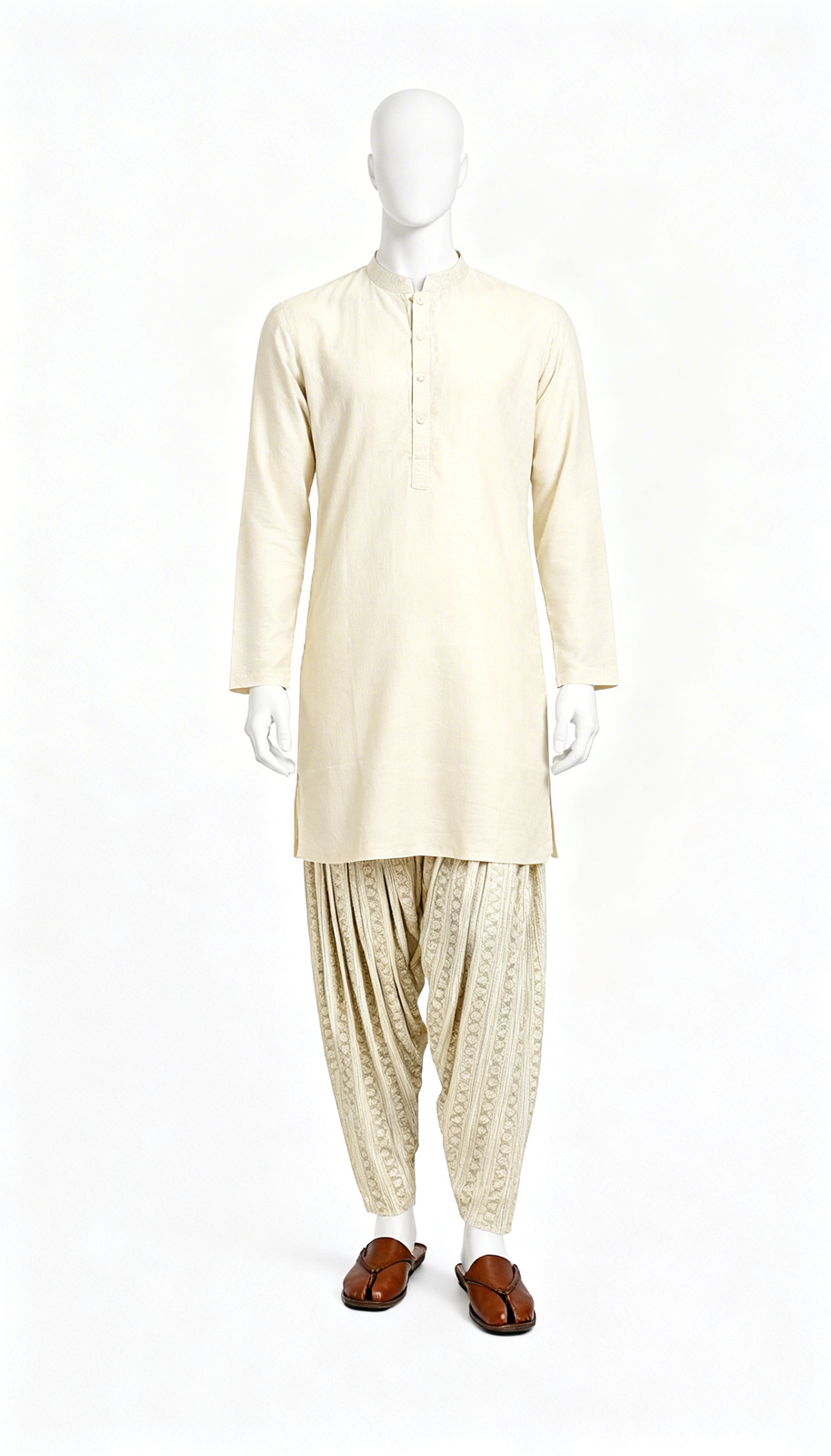 Cream Cotton Dhoti Pants