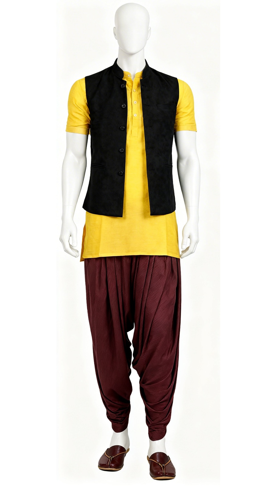 Maroon Cotton Dhoti Pants