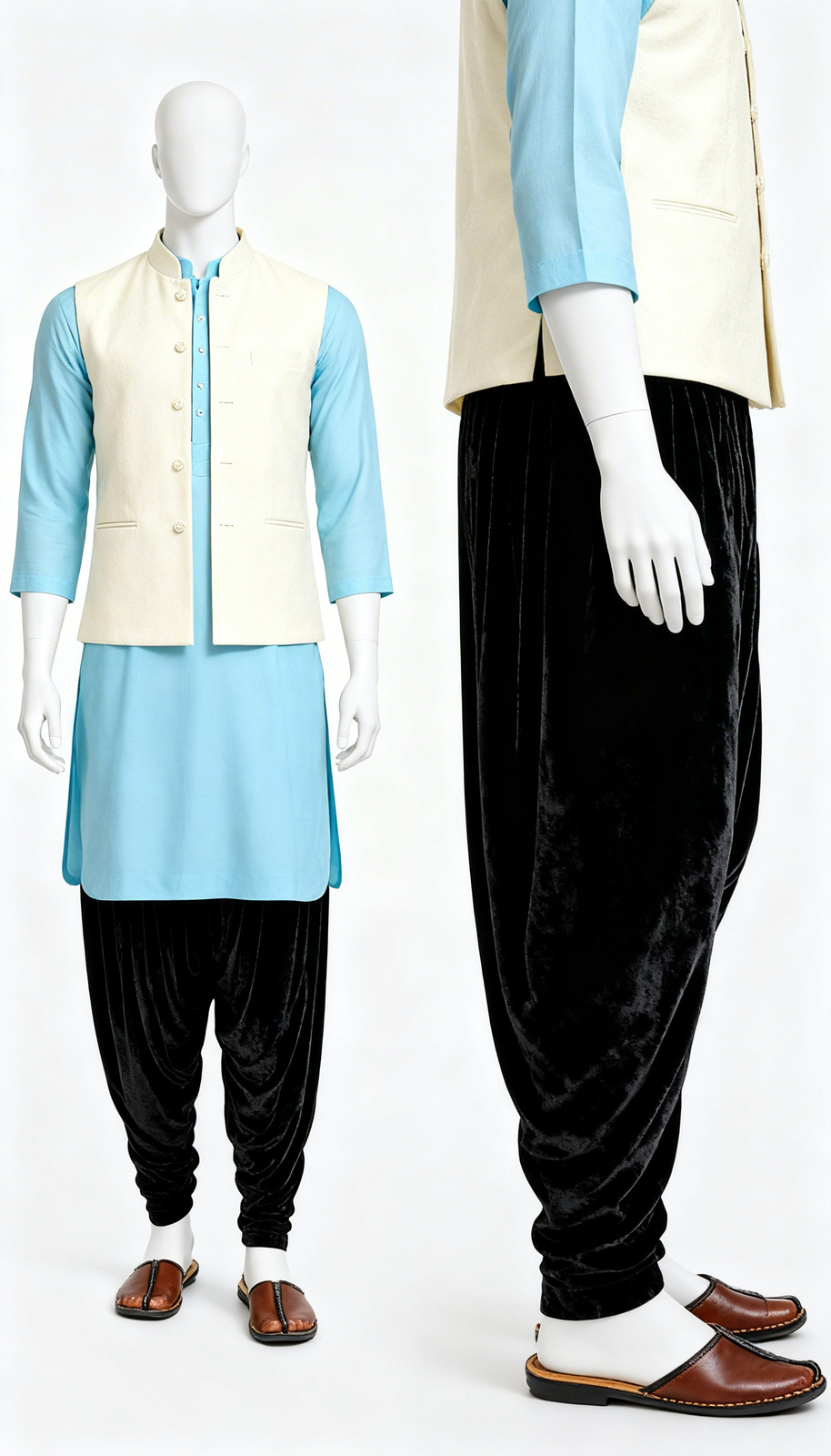 Black Velvet Dhoti Pants