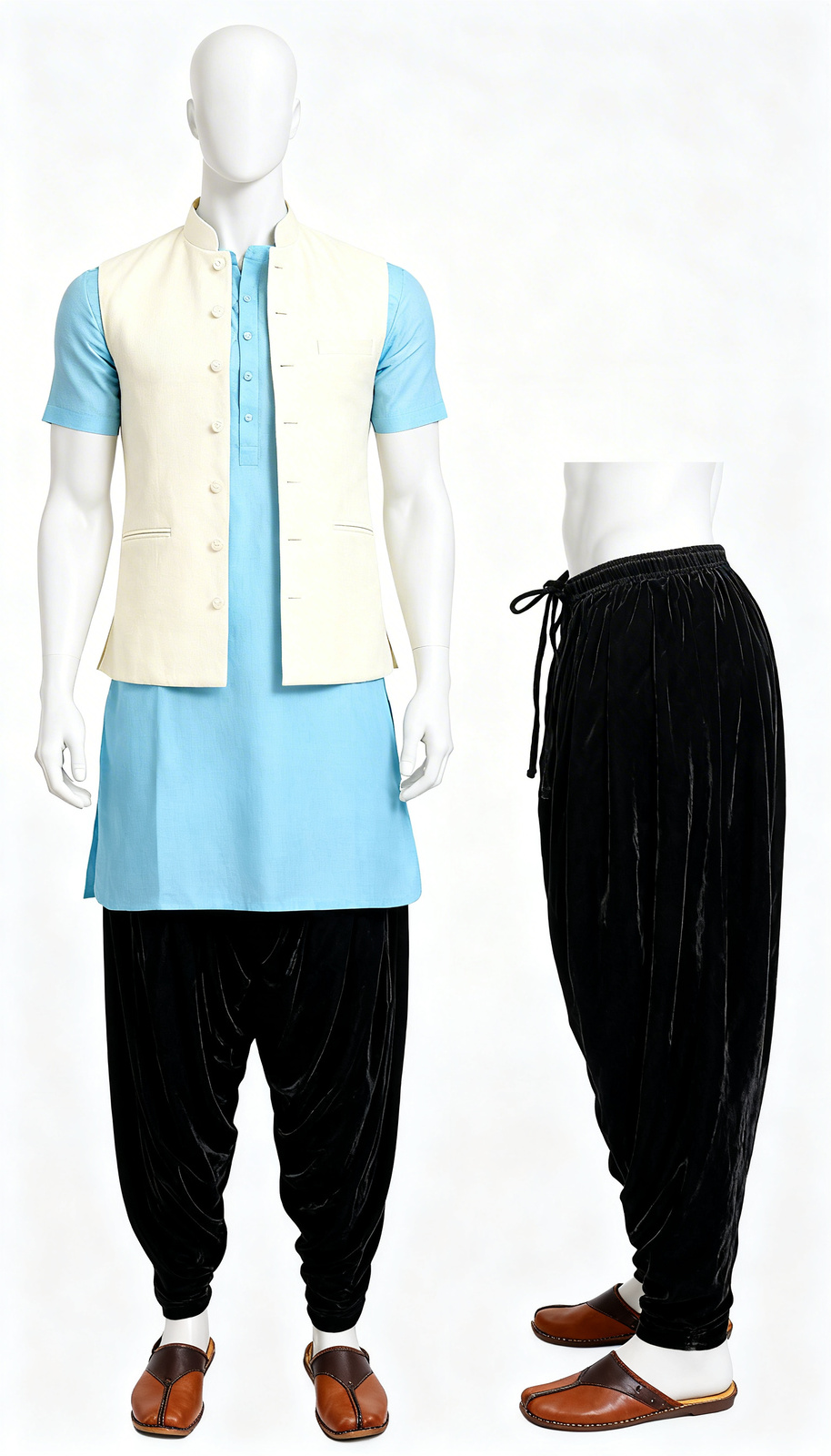 Black Velvet Dhoti Pants