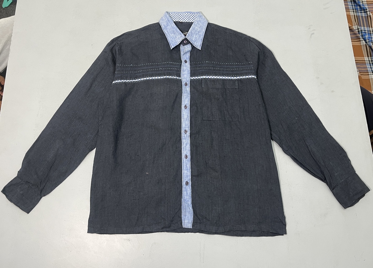 Charcoal Panel Detail Shirt - Image 4