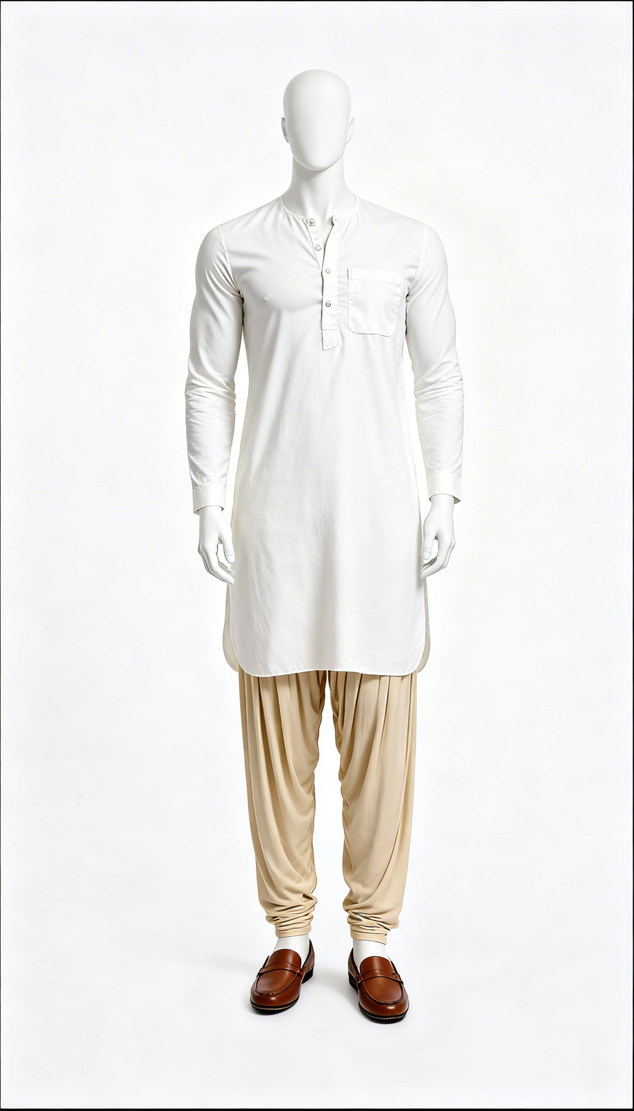 Off White Classic Cotton Kurta
