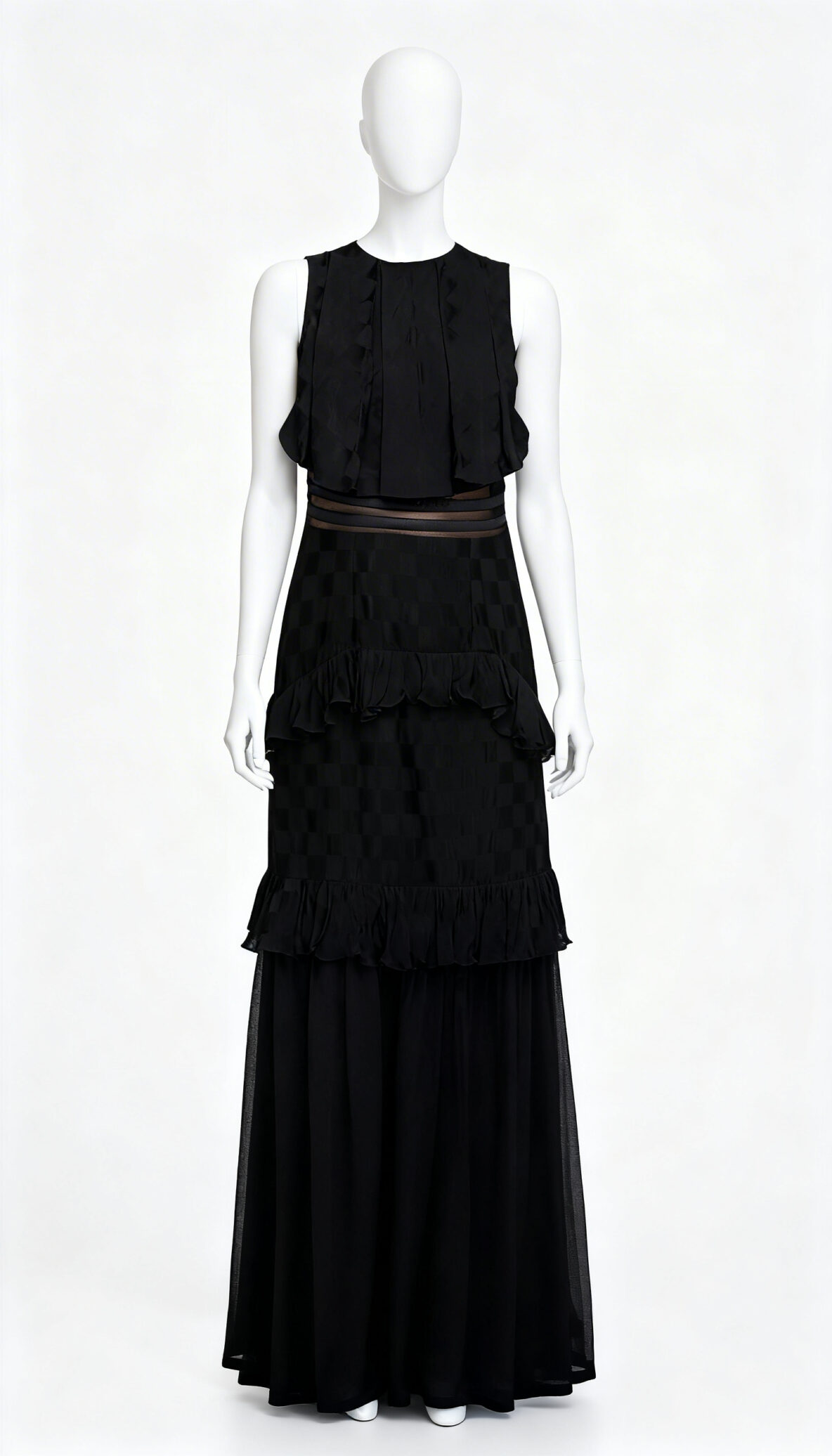 Ruffle In Black Western Dress - Costumepeti