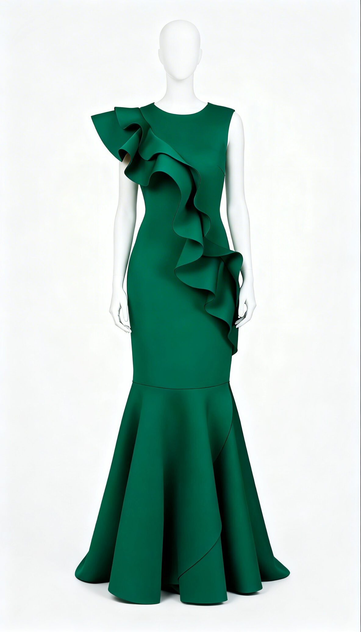 Green Ruffled Western Dress - Costumepeti