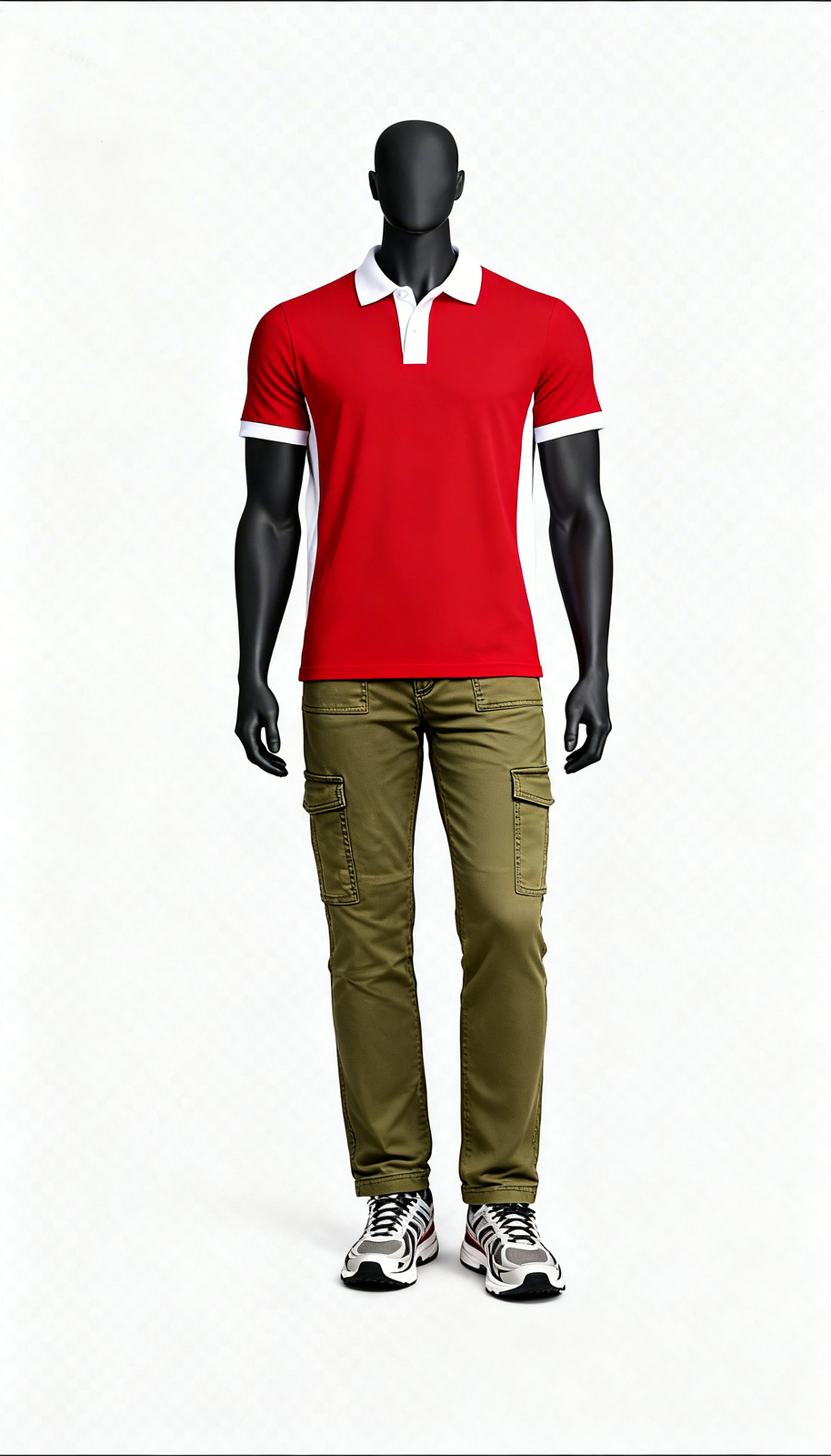 Olive Green Slim Cargo Pants