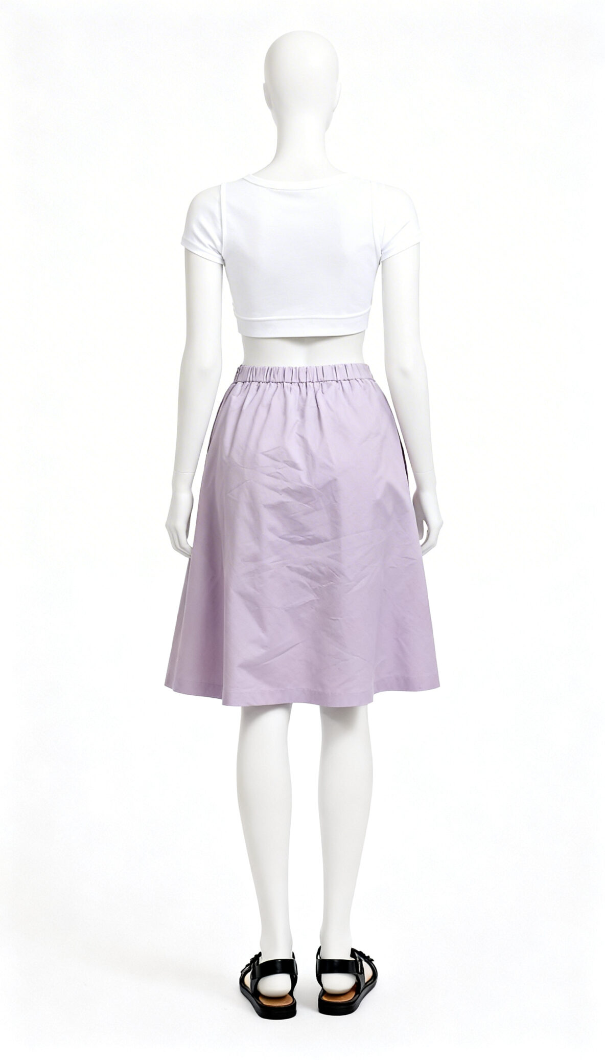 Soft Lavender Pleated A-Line Skirt