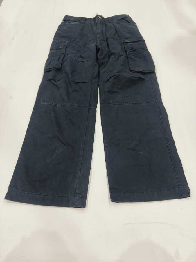 Navy Cargo Cotton Pants