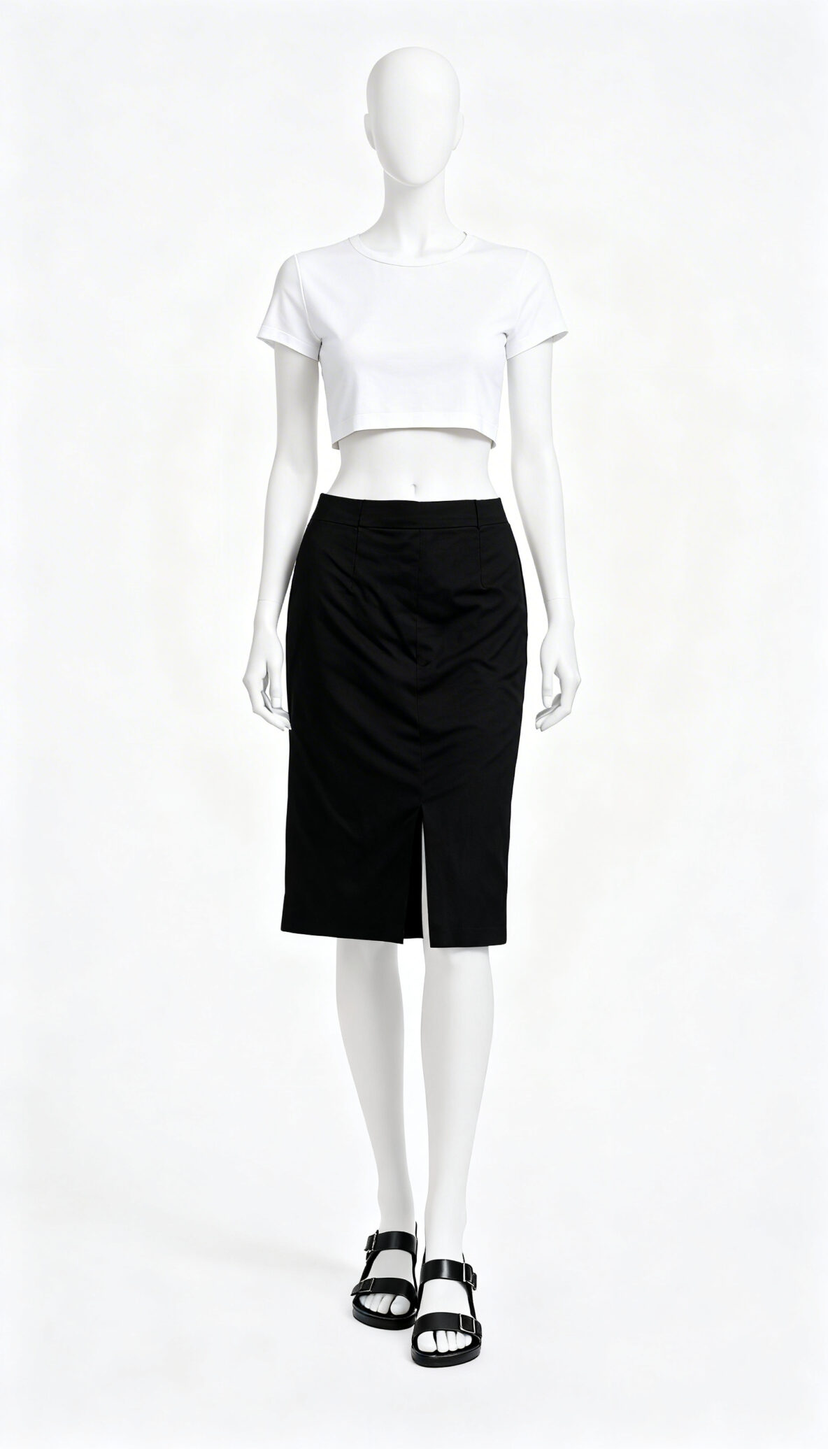 Black Formal Stretch Pencil Skirt