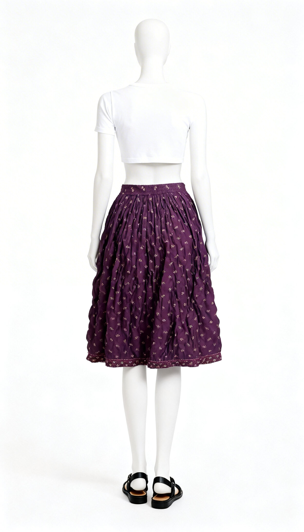 Purple Ethnic Printed Flared Skirt